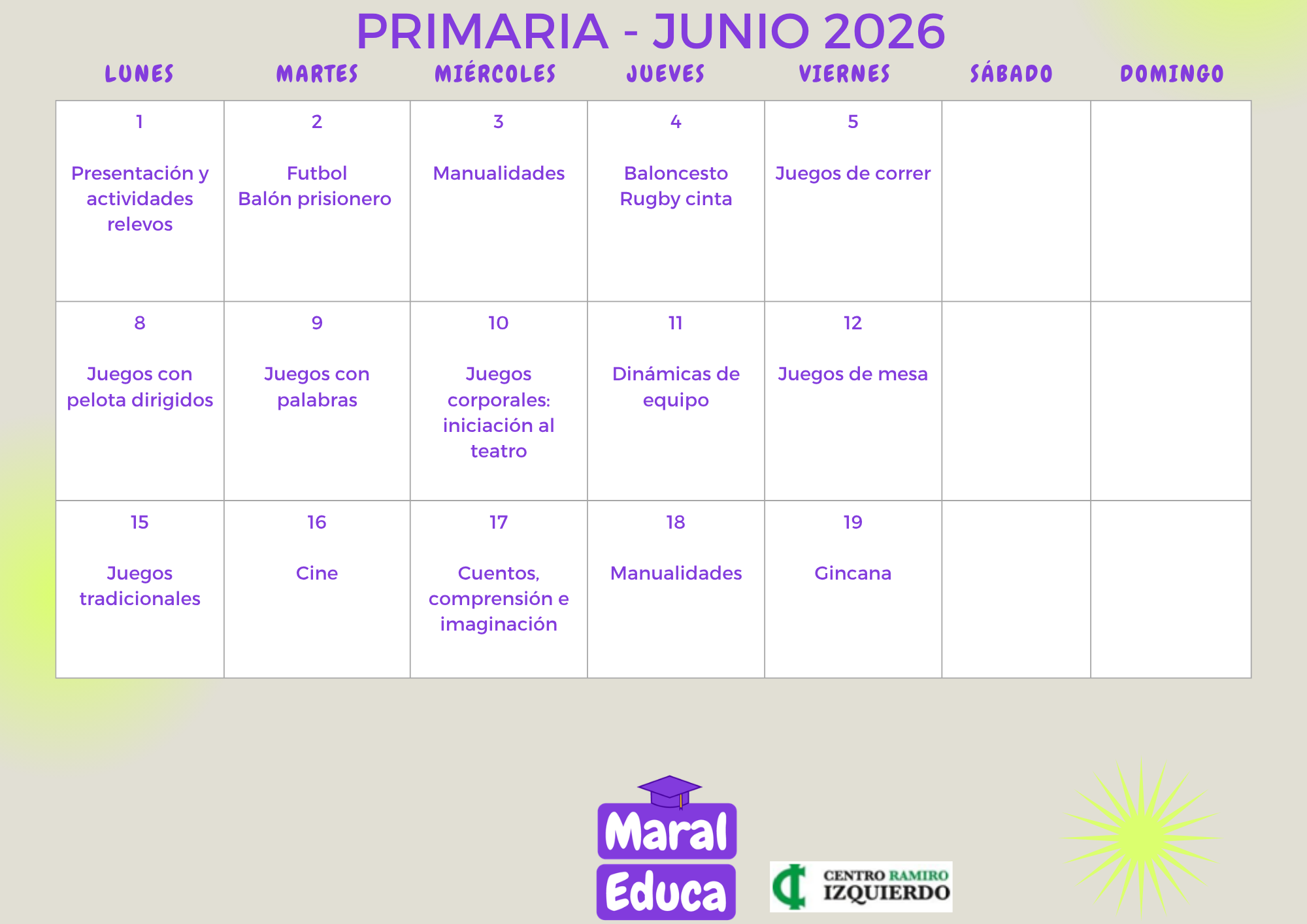 Escoleta Vespertina Junio 2026